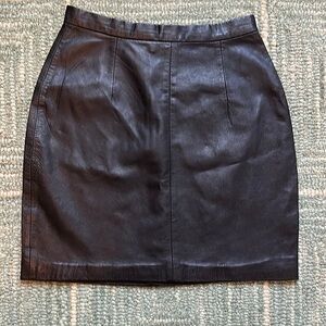 Elegant Black Leather Skirt
